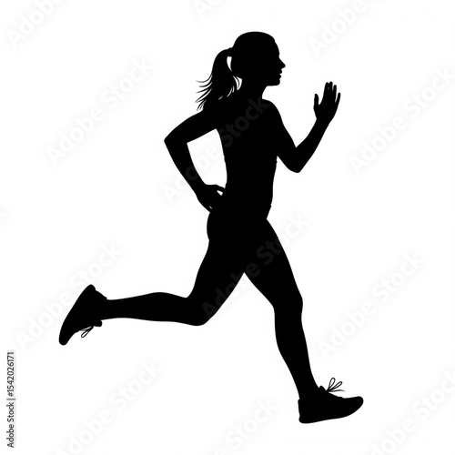 Female Runner Sprinting Silhouette

