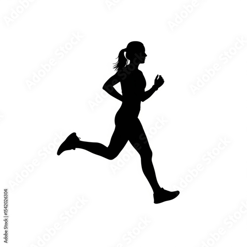 Female Runner Jogging Silhouette

