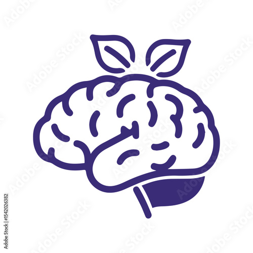 Alzheimer’s Awareness Vector with Brain, Heart, Helping Hands, and Purple Ribbon – Flat Solid Color Medical Design for Memory Loss and Dementia Support