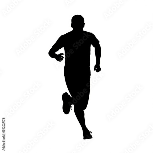 Running Man Silhouette Forward Motion

