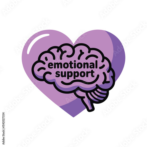Alzheimer’s Awareness Vector with Brain, Heart, Helping Hands, and Purple Ribbon – Flat Solid Color Medical Design for Memory Loss and Dementia Support