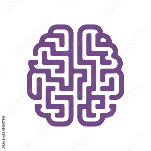 Alzheimer’s Awareness Vector with Brain, Heart, Helping Hands, and Purple Ribbon – Flat Solid Color Medical Design for Memory Loss and Dementia Support