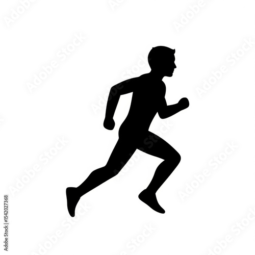 Running Man Silhouette Dynamic Pose

