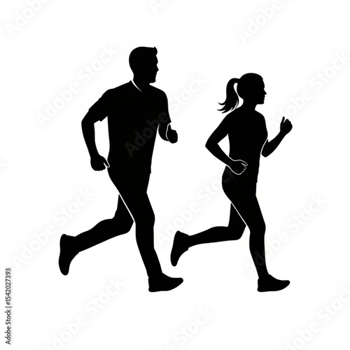 Running Duo Silhouettes Casual Jogging

