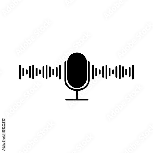 Podcast microphone icon . Modern design for audio recording
