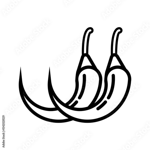 Chili hot pepper icon. Red chilli cayenne peppers. Vector illustration
