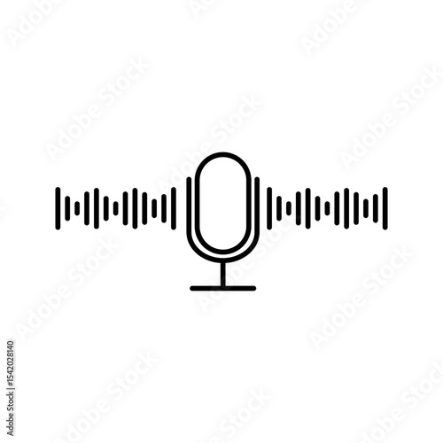 Podcast microphone icon . Modern design for audio recording
