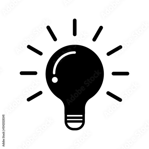 Light Bulb line icon vector, isolated on white background. Idea sign, solution, thinking concept. Lighting Electric lamp. Electricity, shine. Trendy Flat style for graphic design, Web site, UI. EPS
