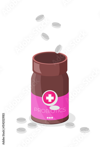 Probiotics concept in flat style vector image