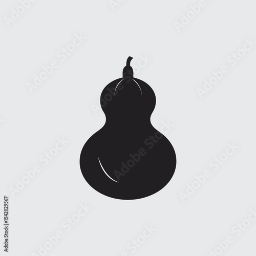 Gourd Silhouette A Simple Vector Illustration of a Calabash