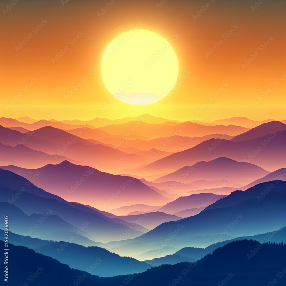 Obraz premium sunset in mountains