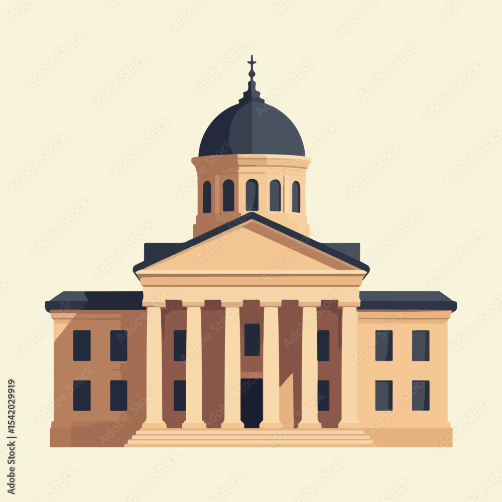 Obraz premium Democracy vector design with transparent ballot box, raised hands crowd, megaphone speech bubbles, and stylized flag symbolizing national pride and democratic values in solid color style.