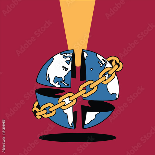 Democracy vector design with transparent ballot box, raised hands crowd, megaphone speech bubbles, and stylized flag symbolizing national pride and democratic values in solid color style.