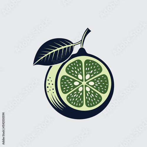 Vibrant Lime Illustration Zesty Citrus Fruit Design