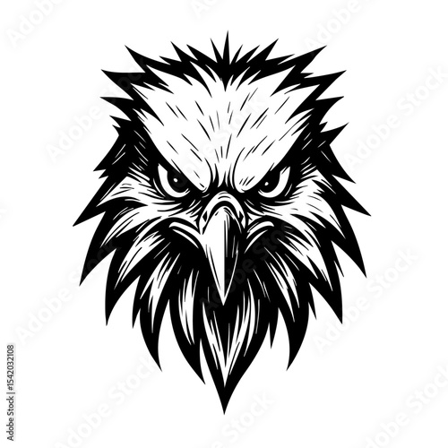 aggrasive Eagle face tattoo vector 