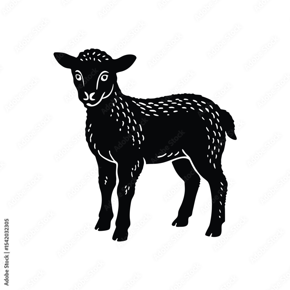 Fototapeta premium Baby lamb Silhouette