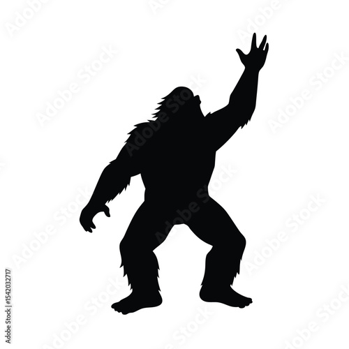 Bigfoot Waving Silhouette