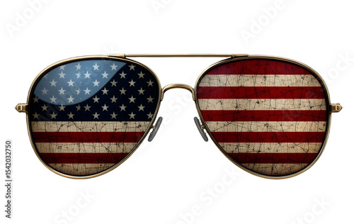 aviator sunglasses witn american flag reflection