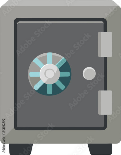 Flat bank vault secure icon	