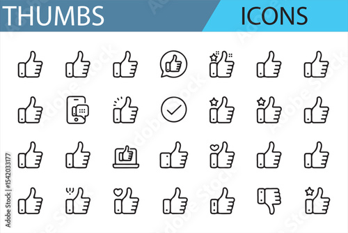 Collection of Thumbs Up and Positive Feedback Icons for Social Media