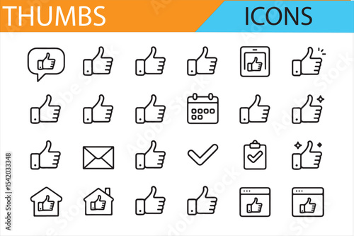 Collection of Thumbs Up and Positive Feedback Icons for Social Media