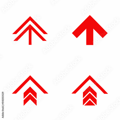 Red Upward Arrow Vector Icons Growth Direction Symbol Design Pack.
