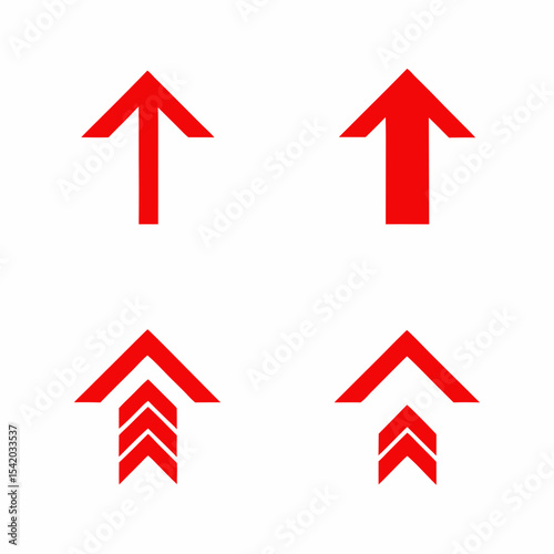 Red Upward Arrow Vector Icons Growth Direction Symbol Design Pack.