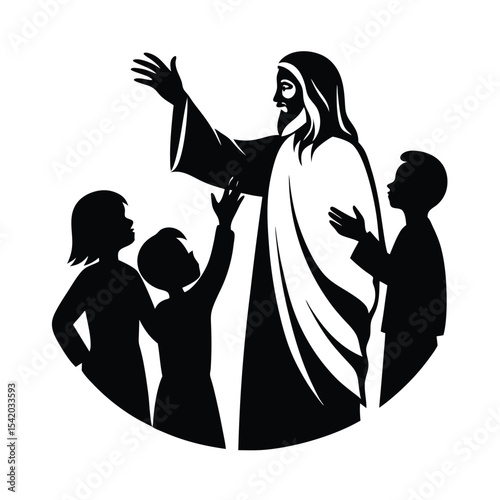 Jesus Teaching Silhouette icon 