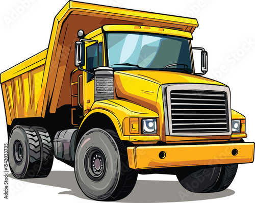 yellow truck isolated on white