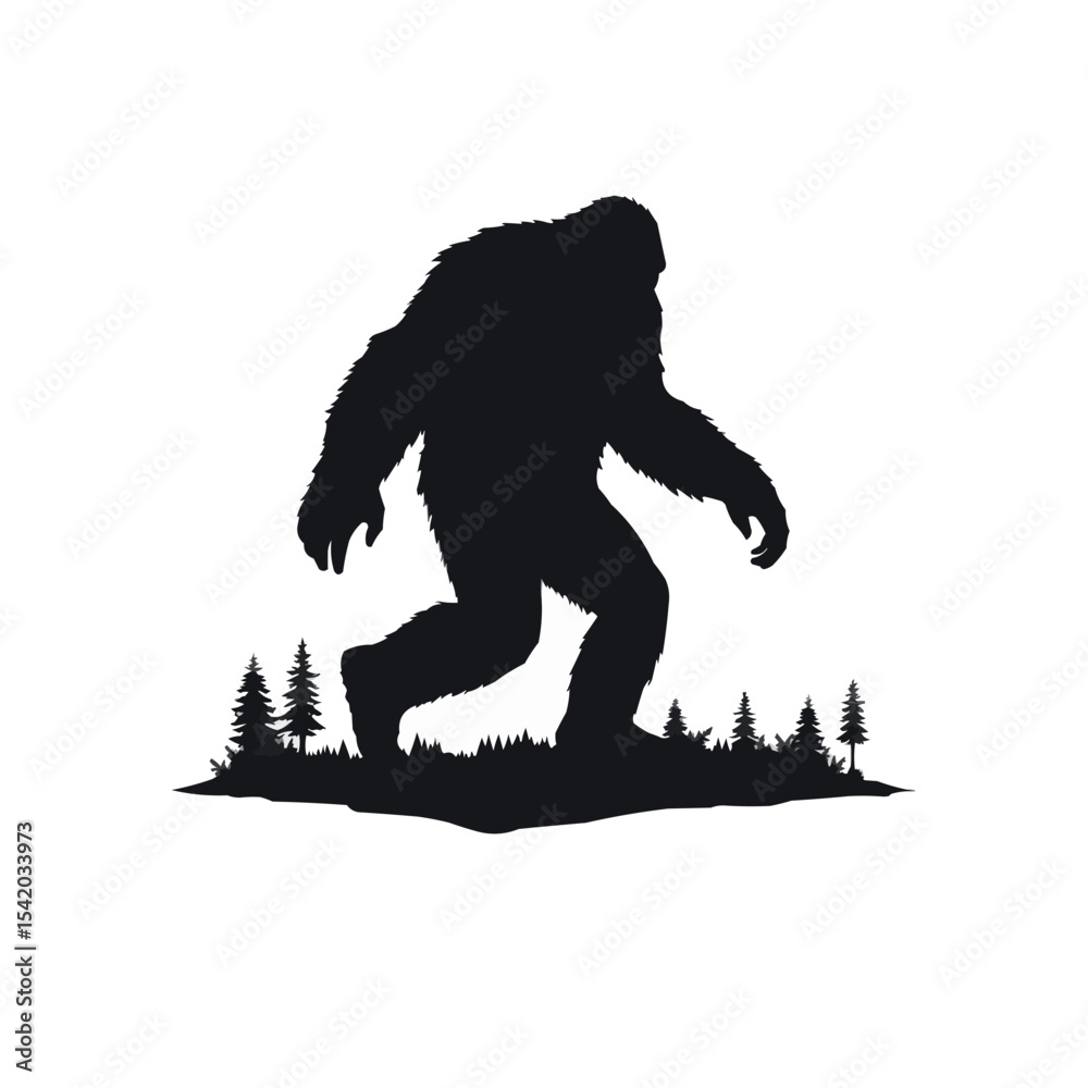 Fototapeta premium Bigfoot Forest Silhouette