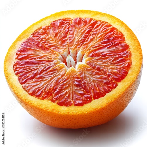 Juicy Red Sicilian Blood Orange Half Sliced Showing Rich Pulp Texture