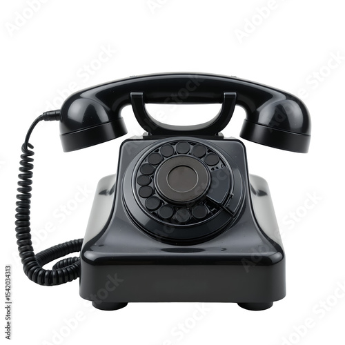 old viintage black rotary phone