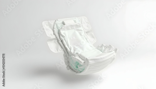 White Absorbent Hygiene Product on White Background