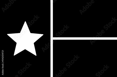 Flag with star  Element silhouette Vector Isolated.
Transparent background. SVG file.