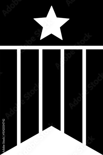 Flag with star  Element silhouette Vector Isolated.
Transparent background. SVG file.