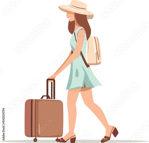 woman with suitcase