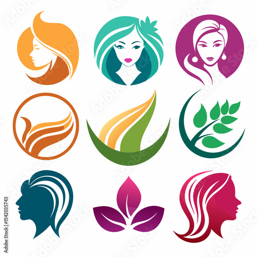 Beauty Salon Logo with Scissors and Comb, Illustrating Hair Care, Styling, and Modern Cosmetology Services.