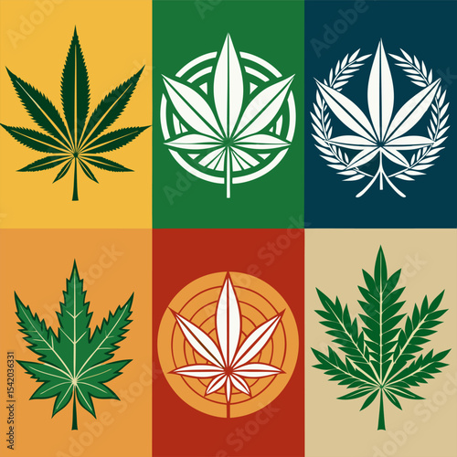 Cannabis Logo Design Template, Illustrating Marijuana, CBD, Wellness, and Modern Dispensary Branding.
