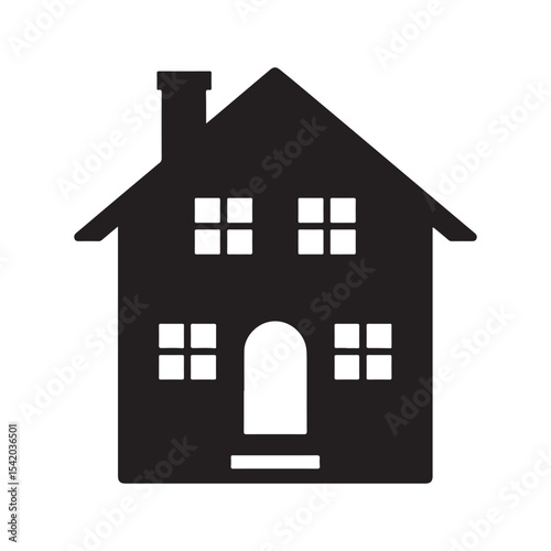 Home silhouette icon vector illustration on white background. House symbol design.