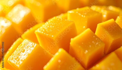 freshly cut mango with shiny surface