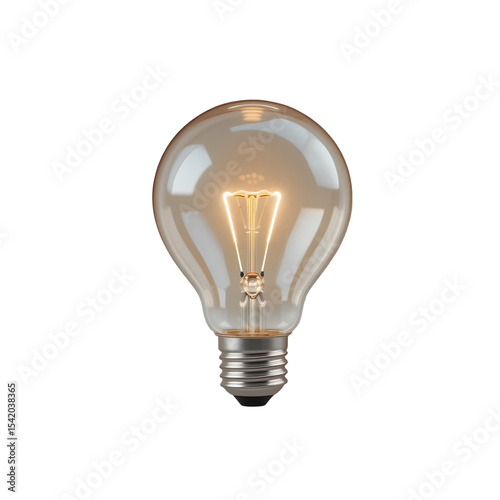 3d icon, light bulb on transparent png