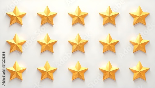 A collection of golden star vector icons.