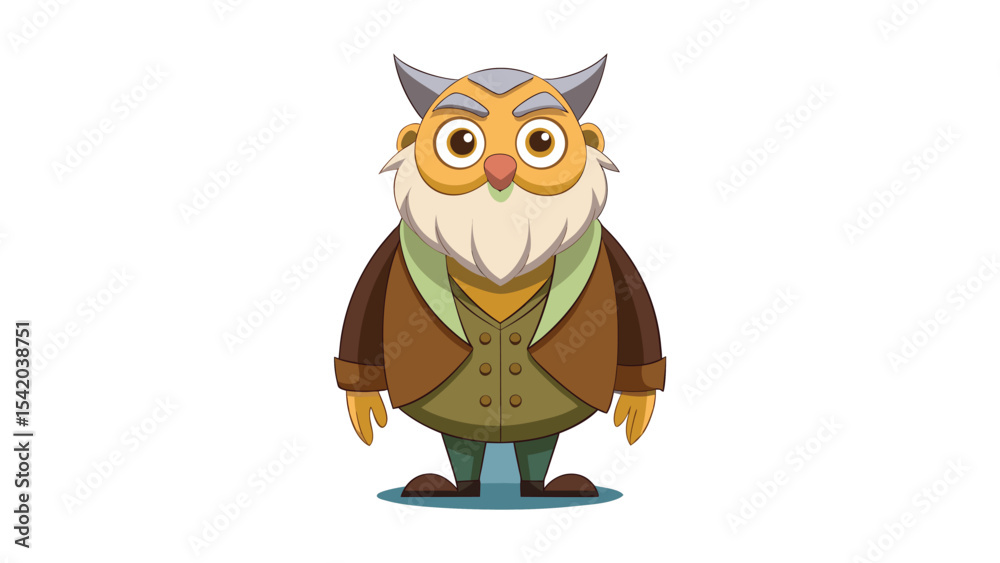 Fototapeta premium Owl perched on white background