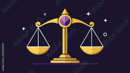 Golden Scales of Justice on Blue Background Representing Law and Equality