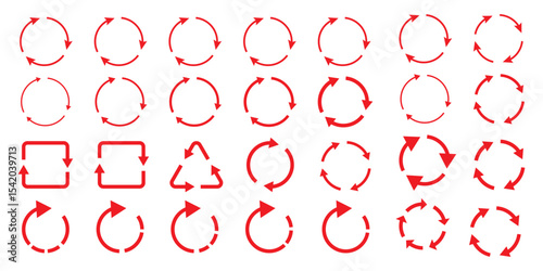 Recycle symbol collection. Set of recycle vector icons. Vector illustration