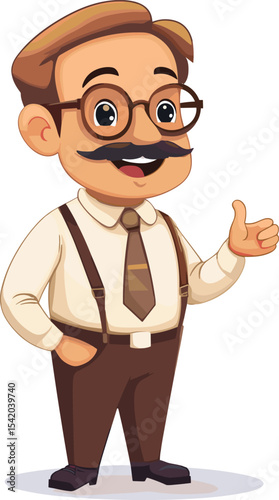 cartoon businessman with glasses