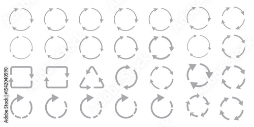 Recycle symbol collection. Set of recycle vector icons. Vector illustration