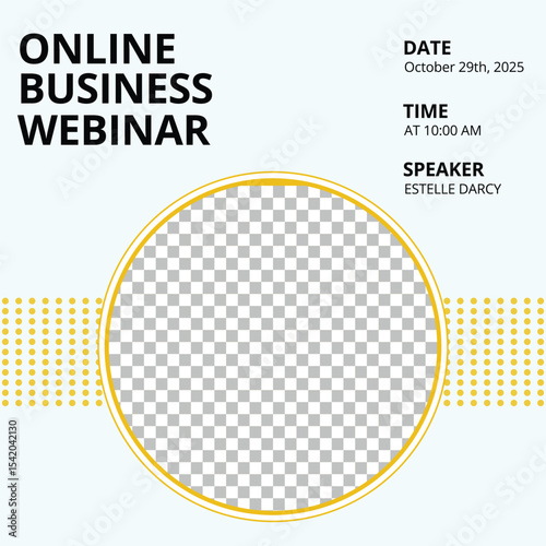 online webinar in yellow and white background