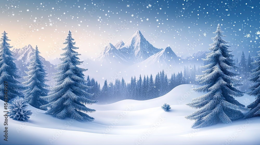 Fototapeta premium Winter wonderland landscape