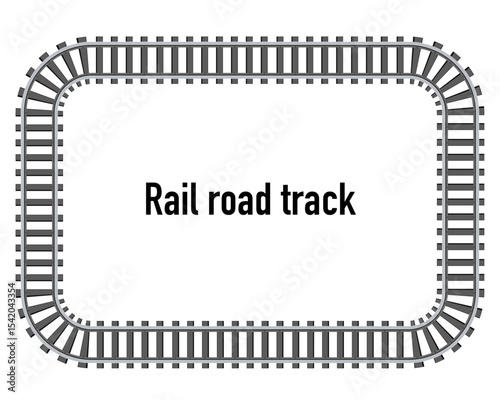 デフォルメされた線路のイラスト